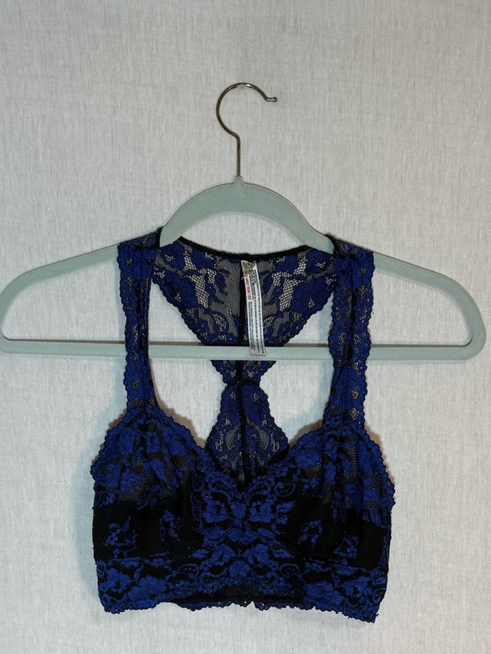 Free People Royal blue and black lace Bralette size S